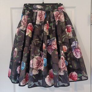 Gracia Pleated Skirt Women Small Maximalism Midi Taffeta Coquette Girl 80s